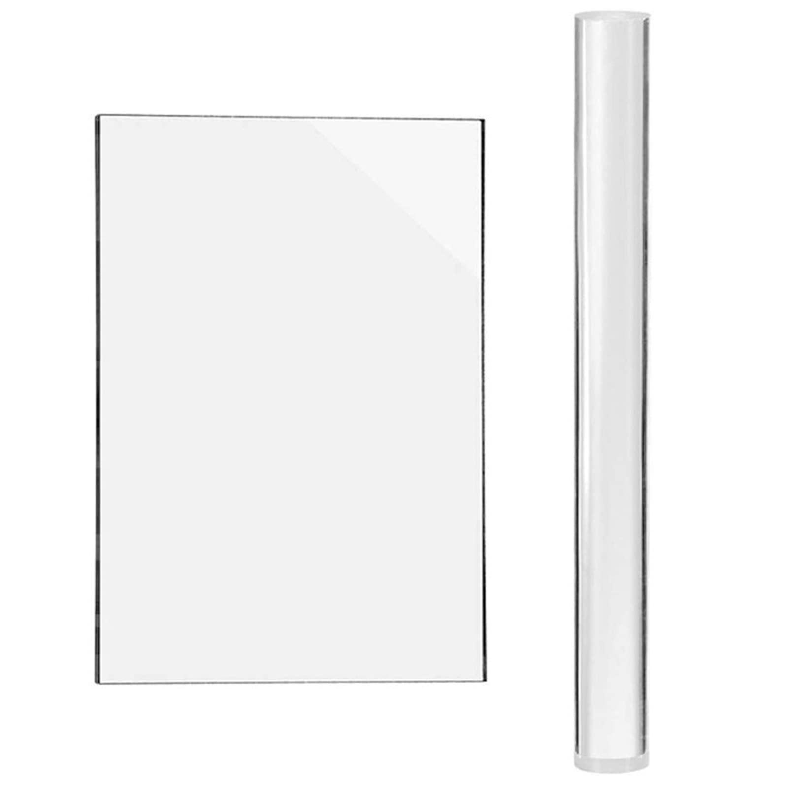 Con lăn đất sét acrylic với các công cụ điêu khắc tấm trong công cụ polymer DIY Crafts Tấm hình chữ nhật, 2 mảnh, để mô hình hóa đất sét