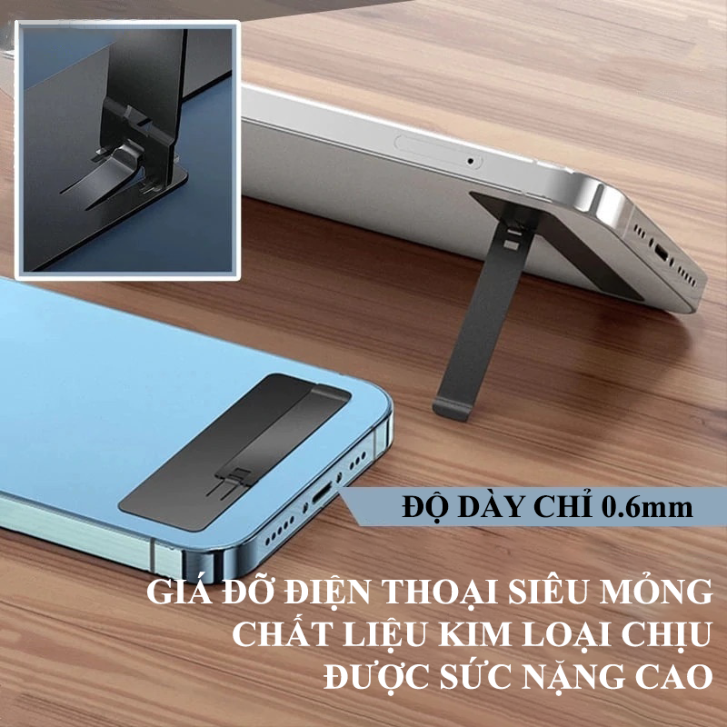 Giá đỡ điện thoại mini siêu mỏng bằng kim loại có thể gấp gọn cực kì tiện lợi LT00018