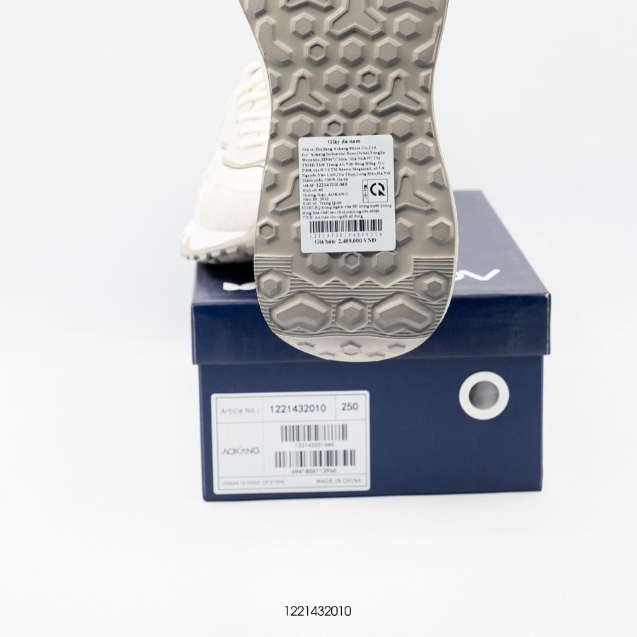 Giày Sneaker nam thời trangda bò cao cấp Aokang 1221432010