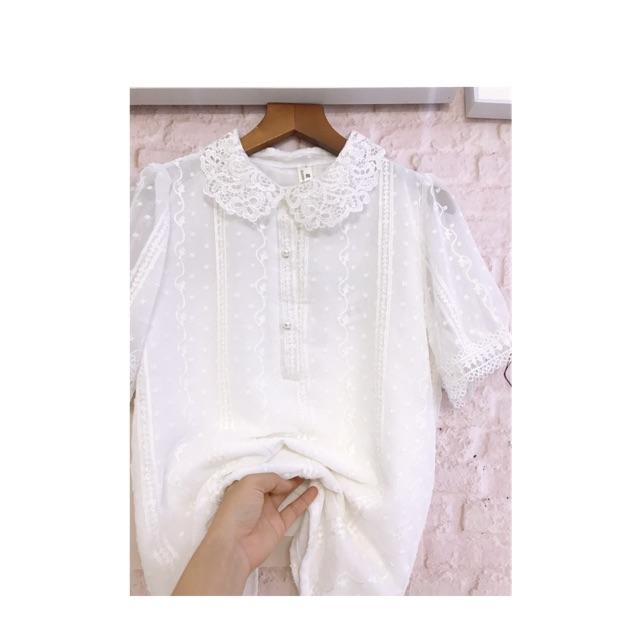 Áo sơ mi cổ ren
