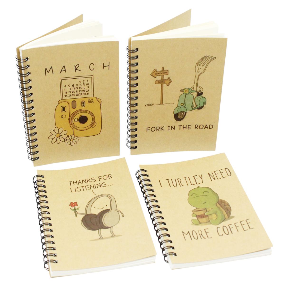 Sổ Lò Xo Kraft A6 - Không Kẻ Có Chấm - 80gsm - The Sun 03