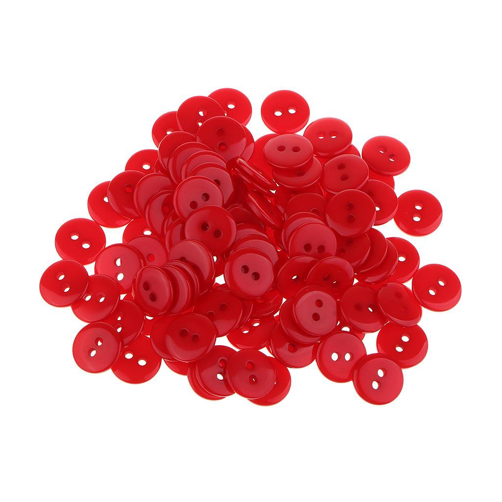 2-5pack 100 Candy Color 2-Holes Round Resin Button For Sewing Craft Scrapbook