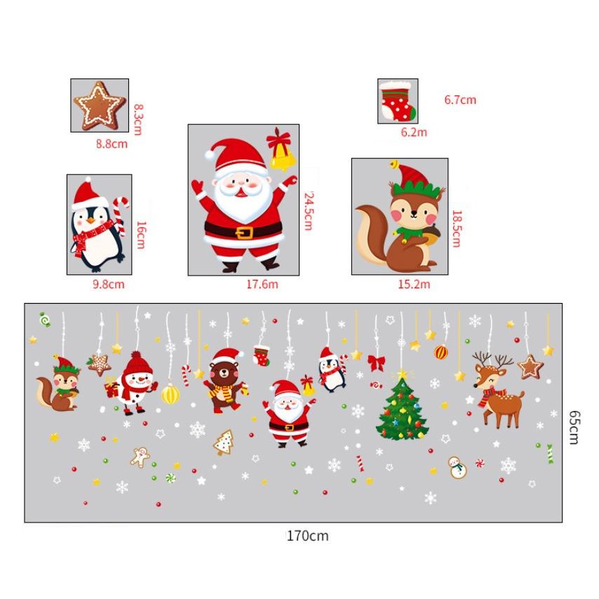 Decal Trang Trí Noel Hai Mặt Hít Tĩnh Điện - Dây rèm phụ kiện noel đáng yêu
