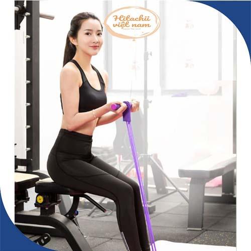 Dây Tập Bụng - Dây Kéo Đàn Hồi Kháng Lực 4 Ống Cao Su Đa Năng Tập Bụng, Thể Dục, Tập Gym Tại Nhà DK01