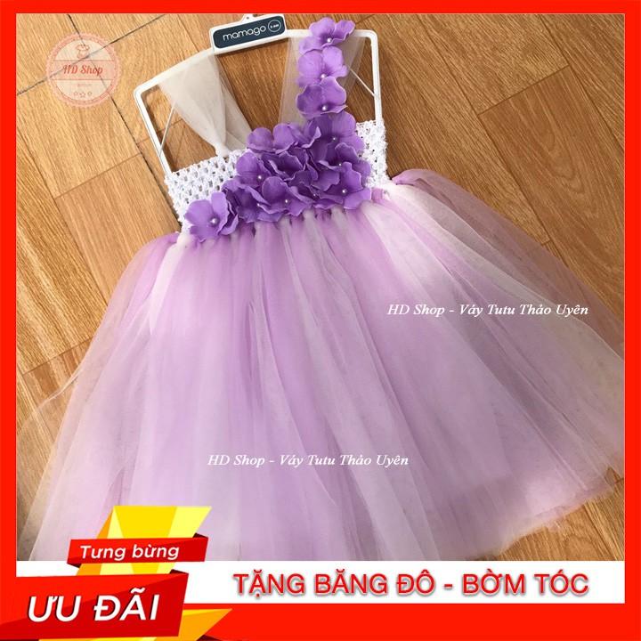 Váy trẻ em ️Váy công chúa tím nhạt trắng 1,1 tú cầu cho bé yêu