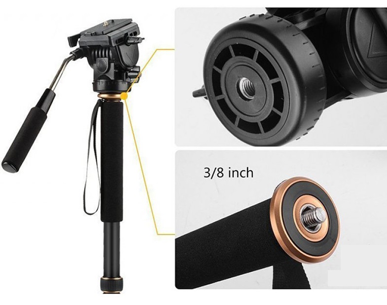 Chân đơn Monopod Beike QZSD-188 có củ dầu, Hàng nhập khẩu