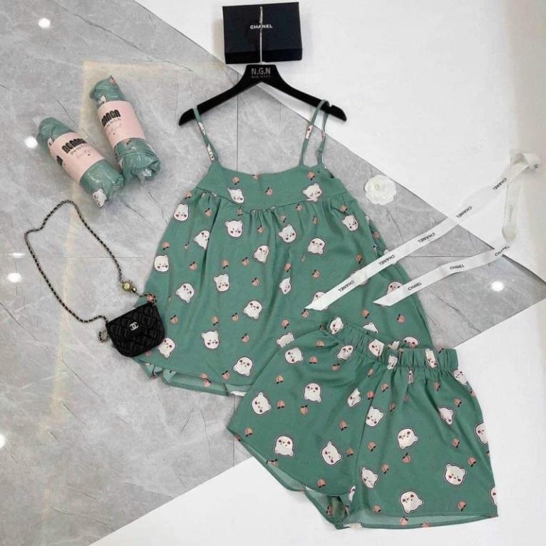 [Hàng Hot] Set Áo Hai Dây Kèm Quần Kate Mềm Siêu Xinh Xắn Nhiều Màu Bộ Đồ Ngủ Nữ Họa Tiết Dễ Thương - M23