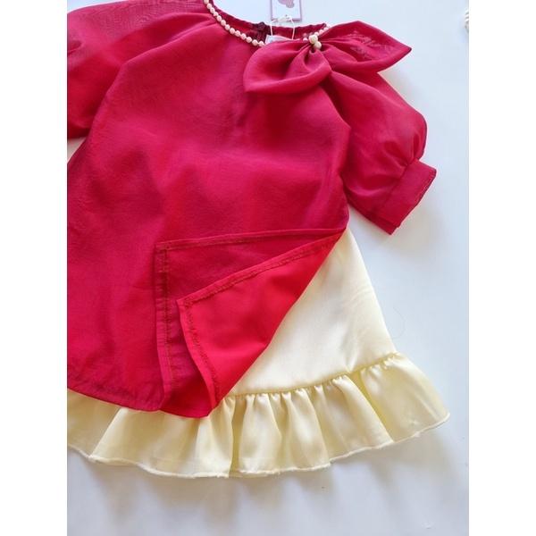 Áo dài đỏ bé gái tặng kém mấn rất xinh cho mùa lễ,tết