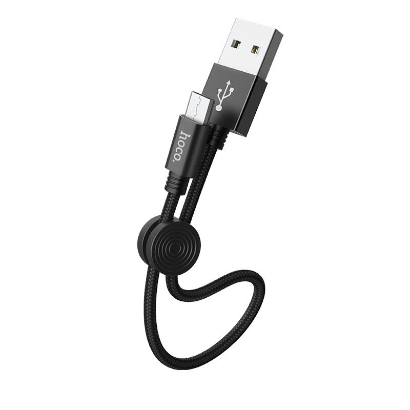 Cáp sạc nhanh 2.4A Hoco X35 chuẩn Micro USB tự ngắt sạc khi pin đầy, cáp bọc dù siêu bền, chống rối, chống gãy gập 25cm