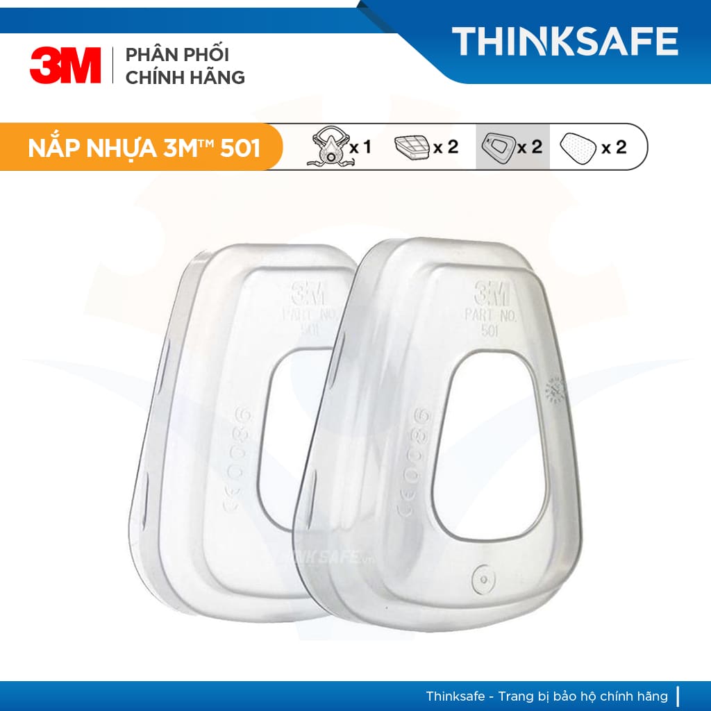 Mặt nạ phòng độc 3M Thinksafe, chống độc, lọc bụi siêu mịn, xịt sơn, phòng dịch, chống bụi, chống hơi hữu cơ - 7502/6006