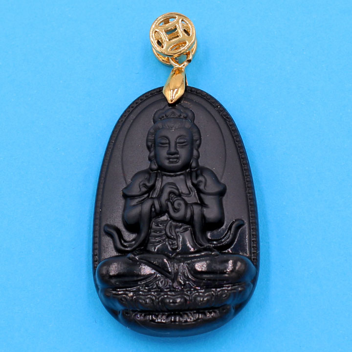 Mặt dây chuyền Như lai Đại nhật đen 3.6 cm
