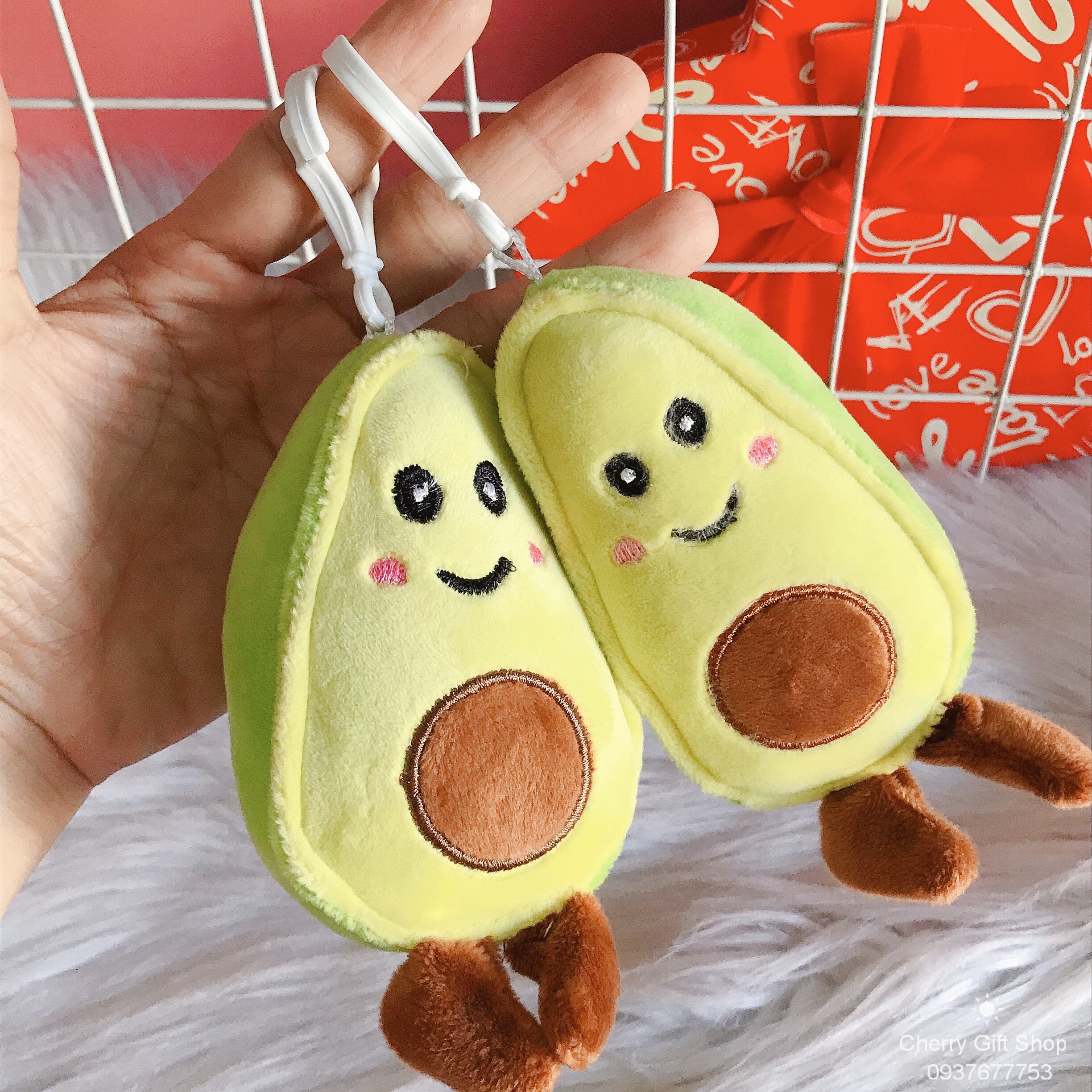 Móc Khóa Gấu Bông Trái Bơ Siêu Dễ Thương - Móc Khóa Túi Xách Ảnh Thật Shop Chụp