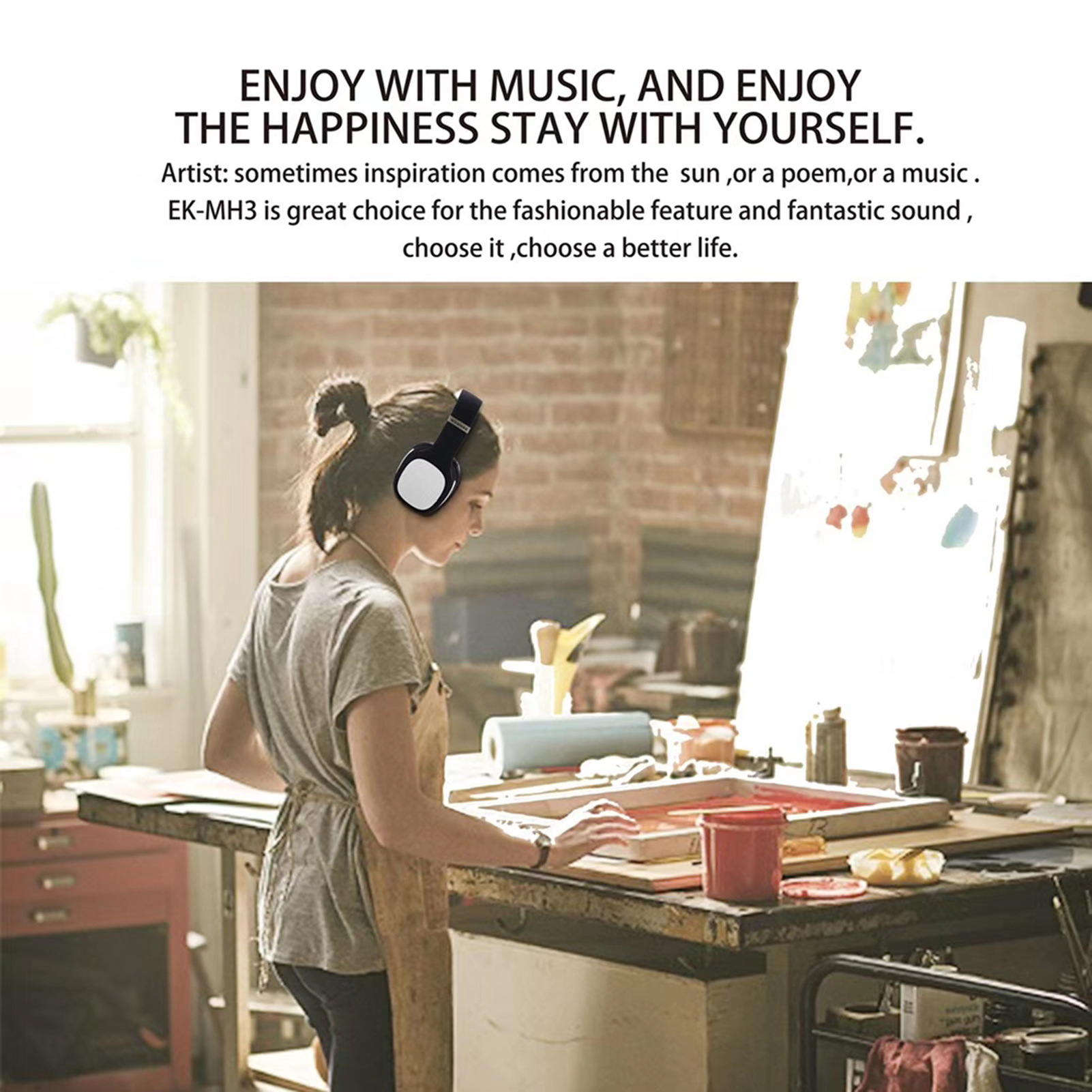 Tai Nghe Không Dây BT5.0 Mh3 Với Micrô Nút Âm Thanh Nổi HiFi