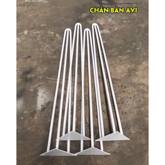 Combo 4 chân sắt hairpin 72cm (loại 3 thanh sắt), sơn tĩnh điện, tặng kèm ốc vít