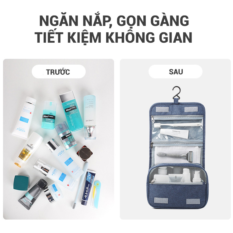 Túi đựng mỹ phẩm du lịch, gấp gọn, chống nước GuBag dành cho nam nữ