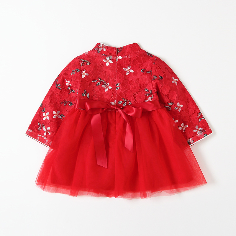 Váy Tết Hanbok đỏ cách điệu cho bé gái, chất đẹp, dáng xinh | MV08
