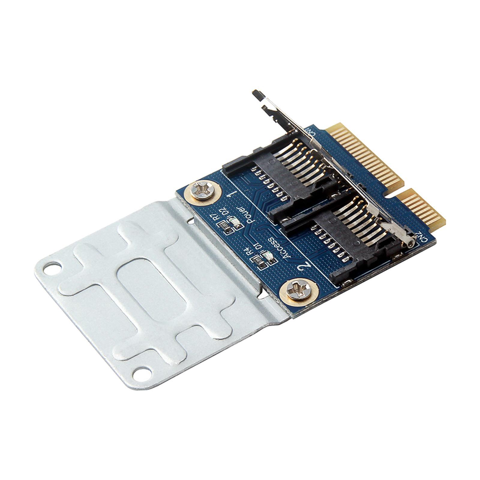 2 Ports SSD HDD High-Quality Laptop Dual Micro  SDHC  TF to Mini PCIe