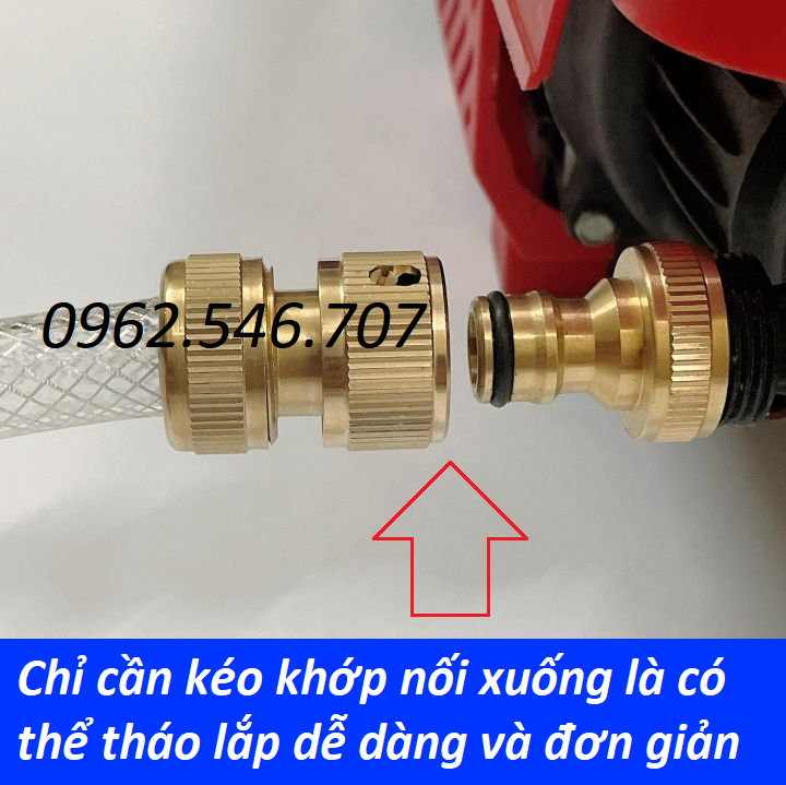 Đầu nối nhanh máy rửa xe bằng đồng thau, Khớp đồng nối nhanh dây cấp nước vào cho máy rửa mini