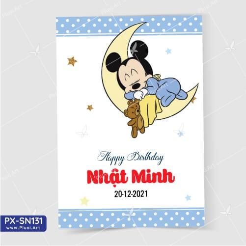 Thiệp thôi nôi – sinh nhật Pluxi bé Trai tuổi Chuột PX_SN131