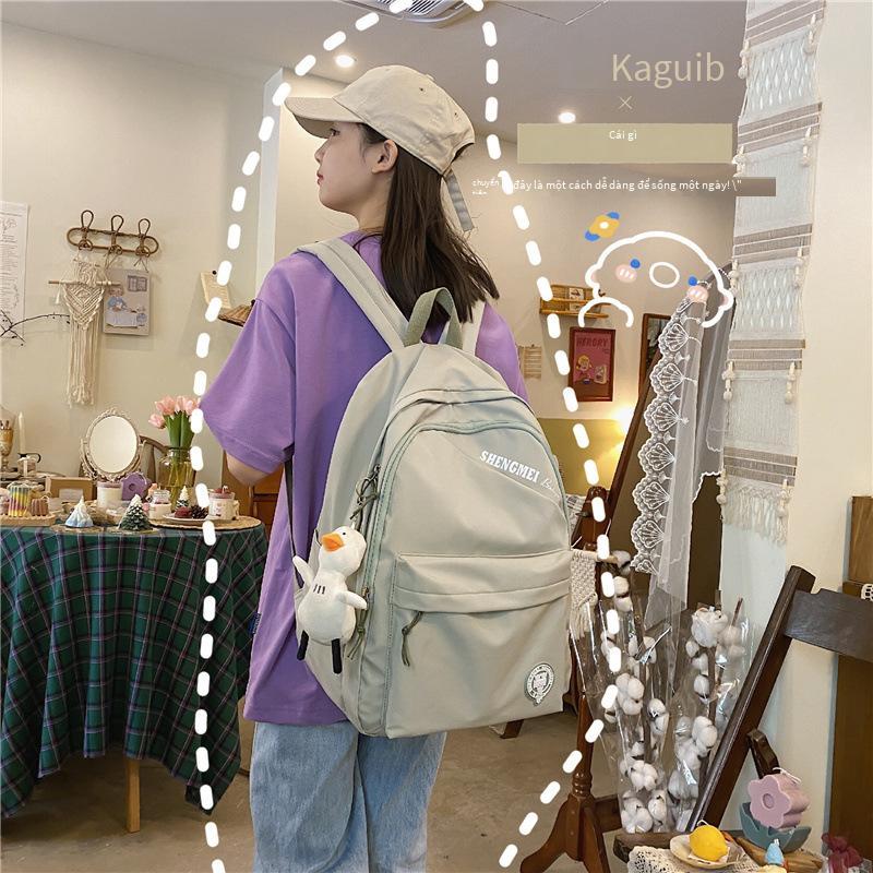 Đảm bảo chất lượng cặp học sinh nữ học sinh cấp 2 học sinh cấp 2 Phiên bản Hàn Quốc học sinh cấp 3 in vai sức chứa lớn ba lô nữ xu hướng đơn giản
