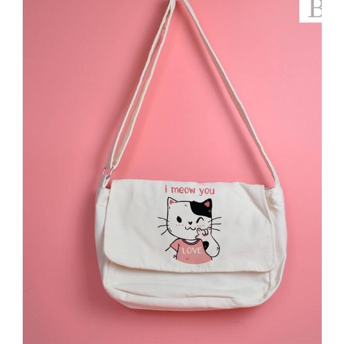 TÚI TOTE ĐEO CHÉO UNISEX NAM NỮ - VẢI DỆT CANVAS  - PHONG CÁCH ULZZANG