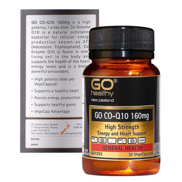 Viên uống bổ tim nhập khẩu chính hãng New Zealand GO CO Q10 160mg (30 viên) giảm quá trình lão hóa tim mạch, giảm nguy cơ tai biến tim mạch, giảm cholesterol máu, điều hòa huyết áp, tăng miễn dịch và giúp cơ thể khỏe mạnh