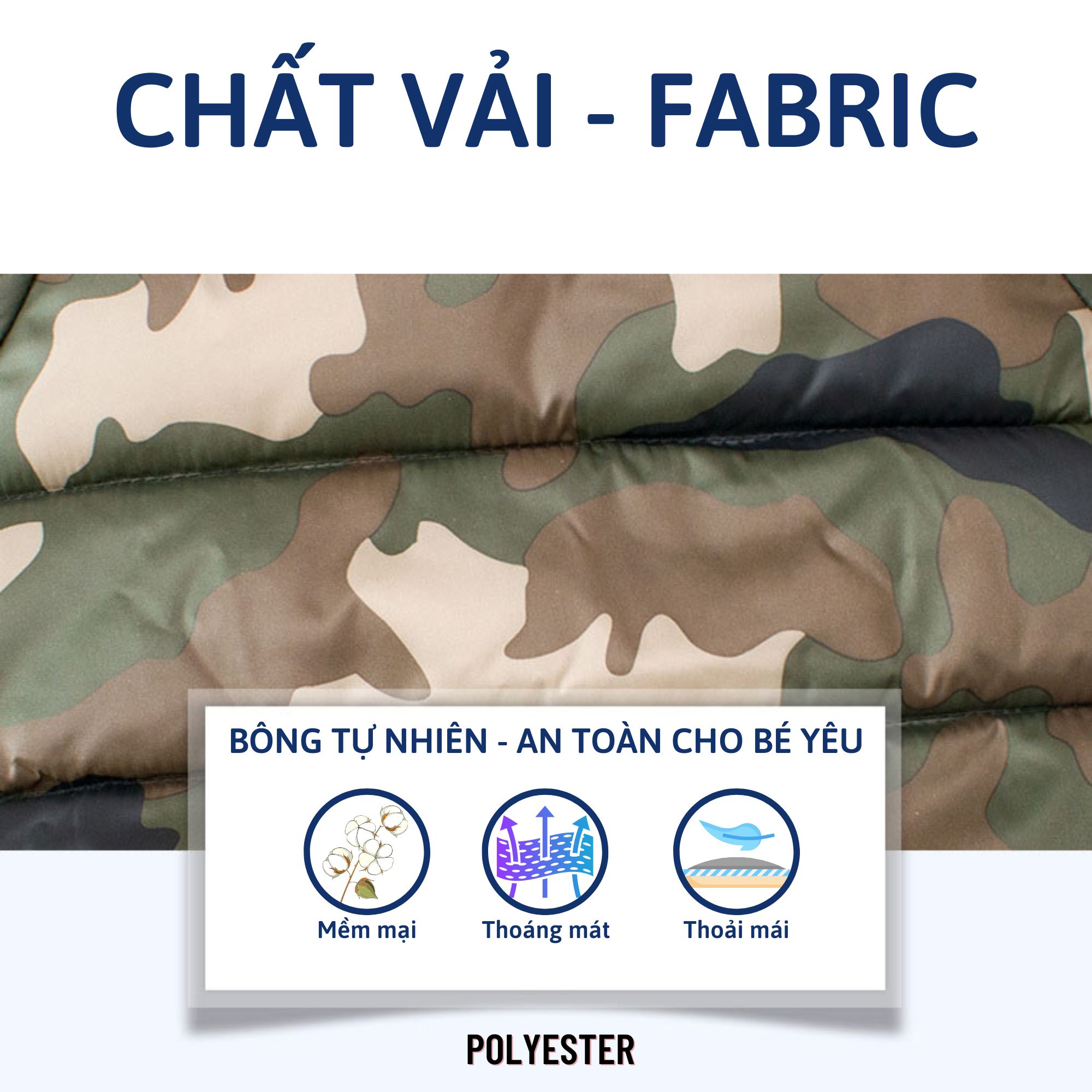 Áo khoác bé trai dài tay 27Kids áo phao họa tiết rằn ri camo nam cho trẻ từ 2-10 tuổi BLCO4