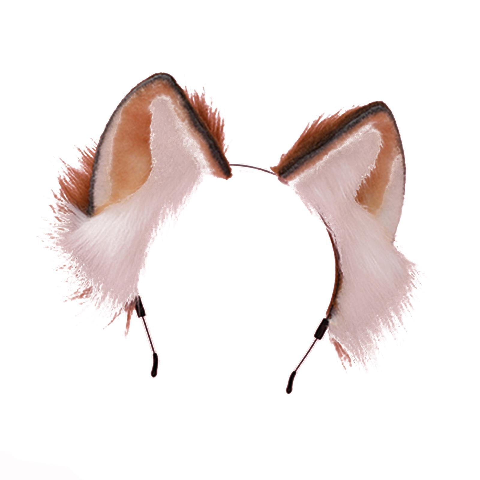 Cute Animal Ears Headband Furry Fox Ears Costume Dress up Plush Hairband Headdress Hair Accessories for Lolita Cosplay Halloween Stage Shows