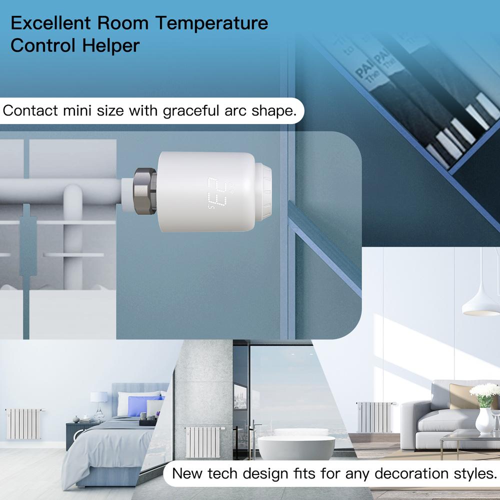 Tuya WiFi Thermostatic Radiator Valves Intelligent Wireless Mobilephone App Control Home Heating Thermostat Temperature Controller Radiator Thermostat Compatible with Alexa Amazon Google Home