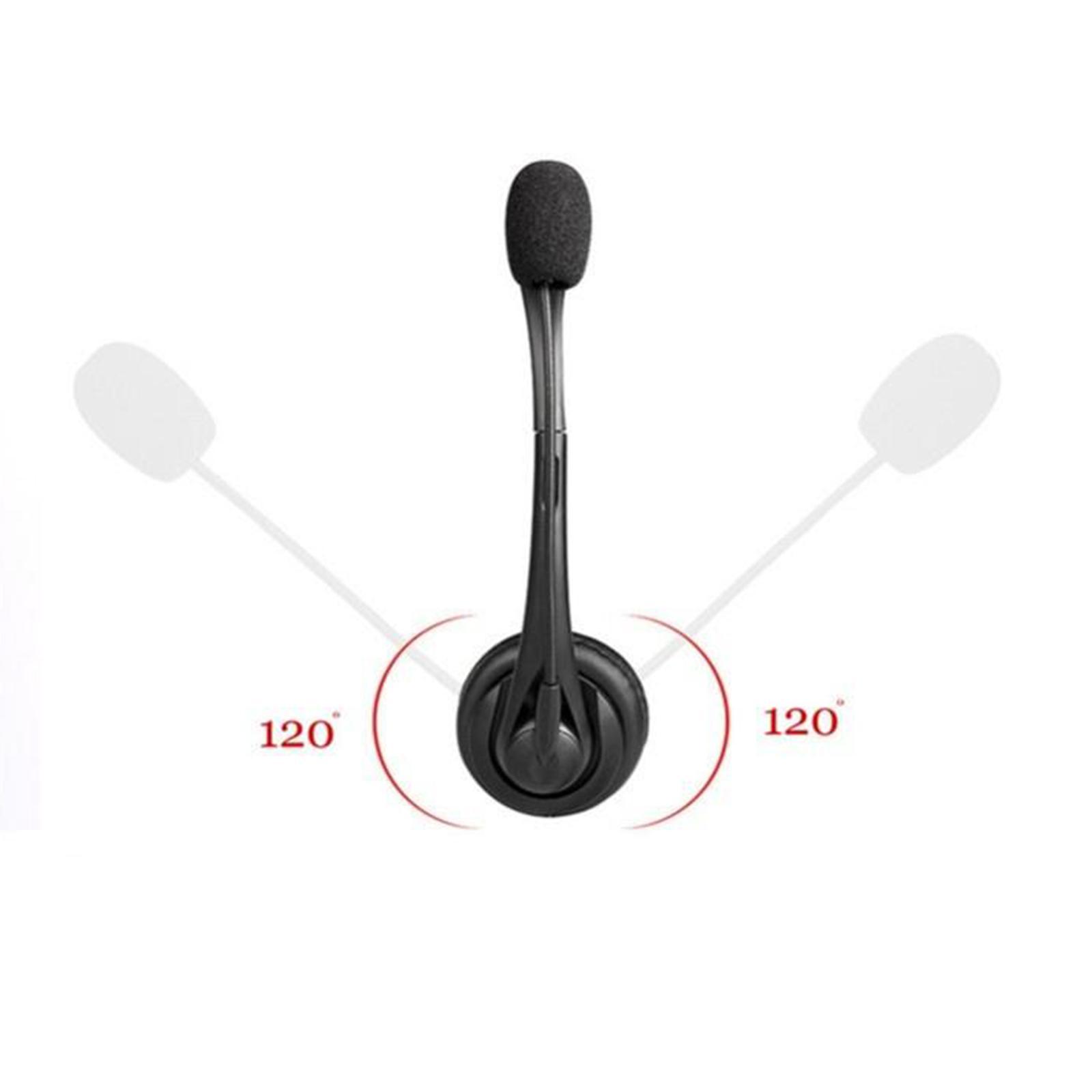 USB Computer Headset Wired Business Ear Headphone for Call Center PC Laptop Chat