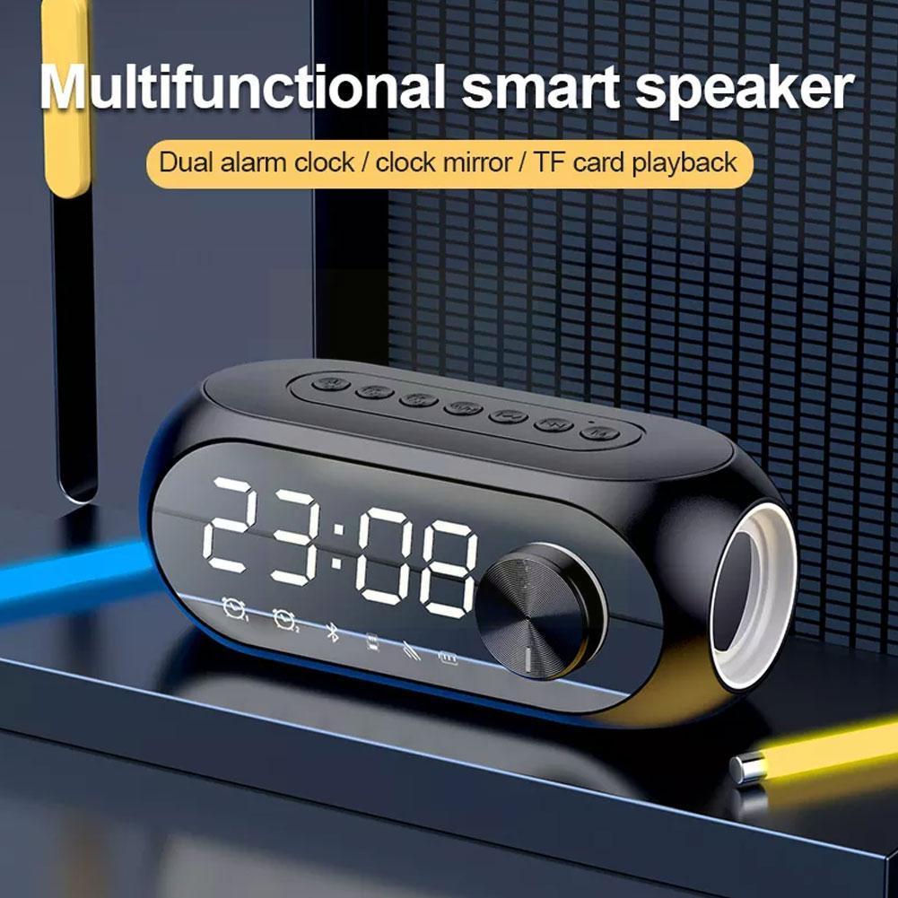 Đèn LED Loa Bluetooth Không Dây Đồng Hồ Báo Thức Nhà Phòng Đồng Hồ Đài FM Phát Thẻ TF Trang Trí Đồng Hồ Báo Thức Âm Nhạc Aux F3I4 Color: C