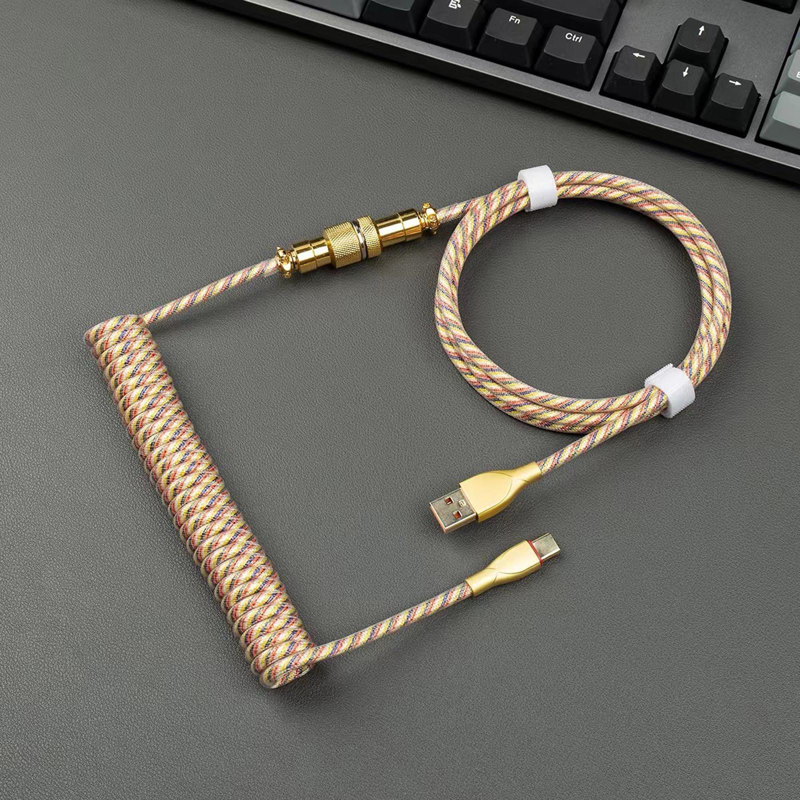 Coil Type C Cable for Mechanical Keyboard Detachable Keyboard Accessories Type C to Type A Cable
