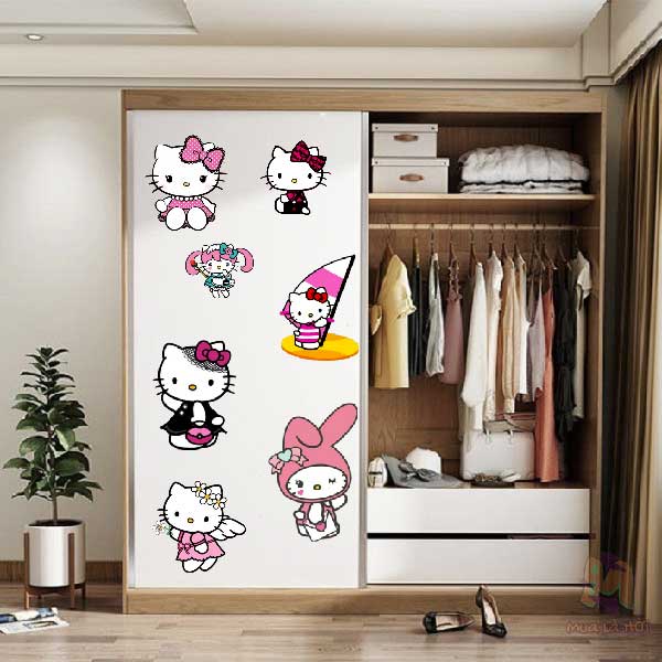 Miếng Dán Stickers chủ đề Hello Kitty