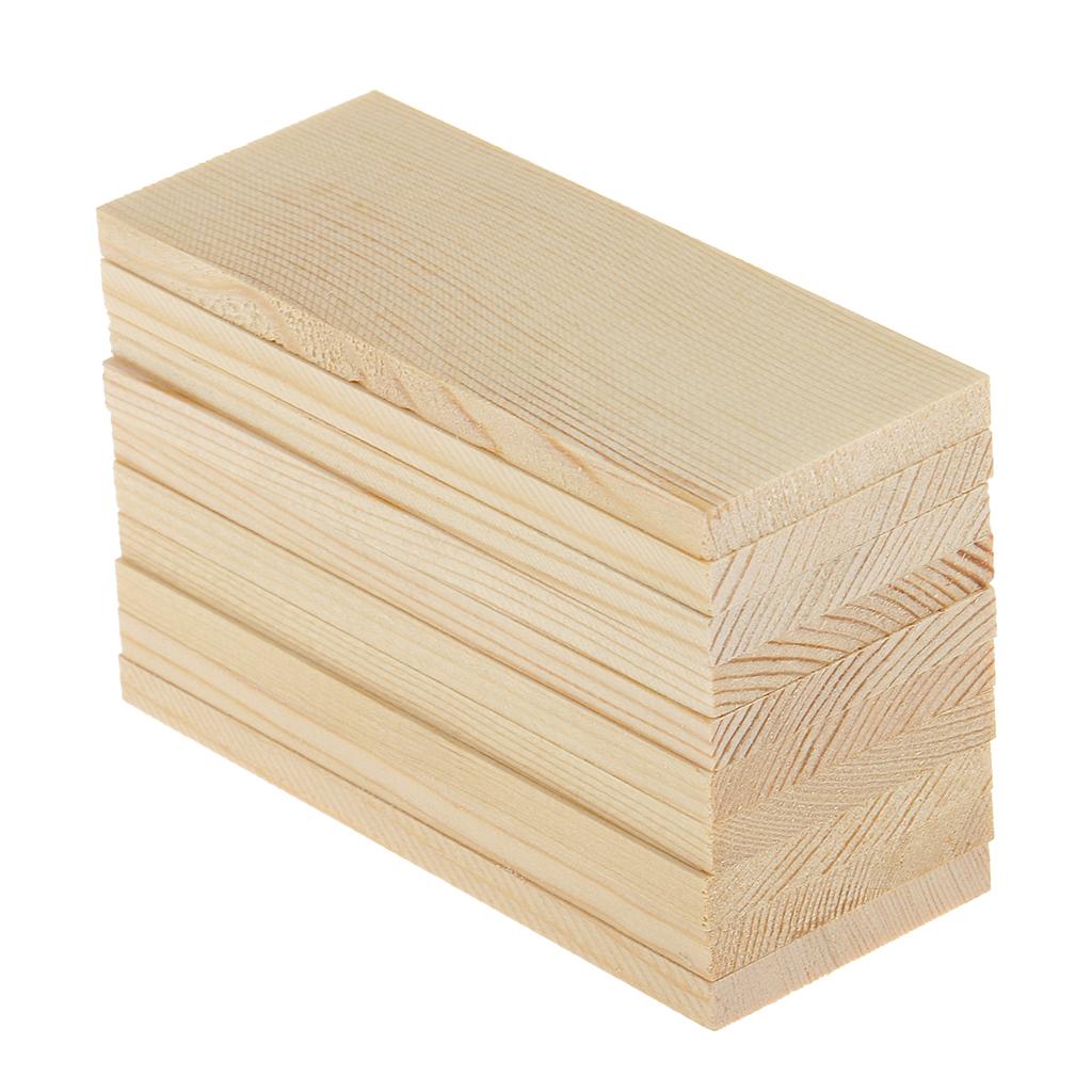 10x Unfinished Wood Wooden Rectangular Plaque Board for Modelling Material