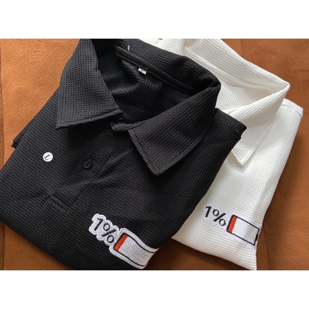 Áo polo thể thao vải tổ ong from đứng , Áo cổ trụ chất liệu vải tổ ong không co giãn , Hình thêu sắc nét