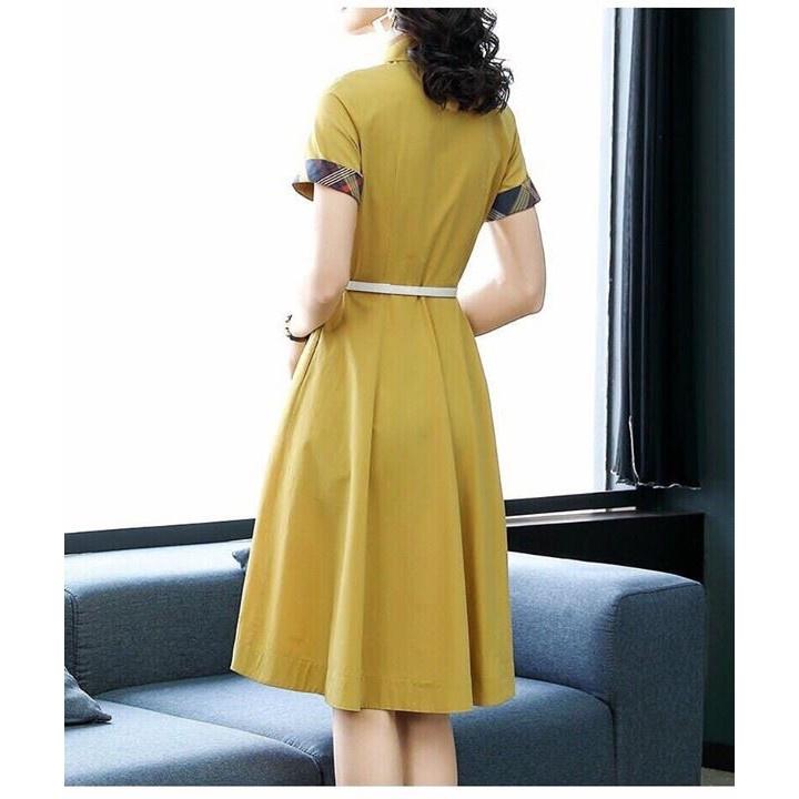 Đầm Váy Nữ Sơ Mi Xòe Thắt Lưng - QA0045