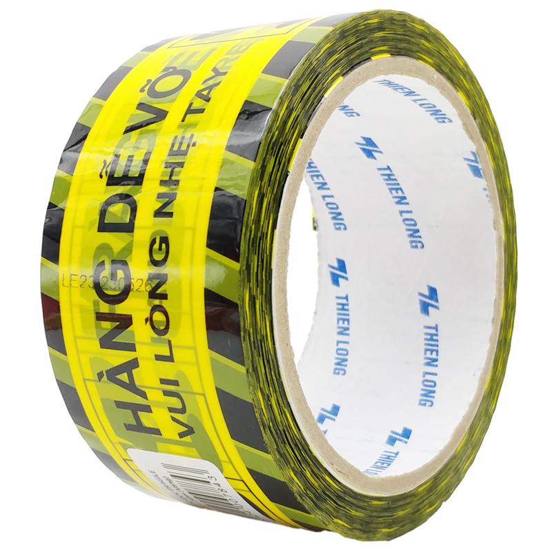 Băng Keo Hàng Dễ Vỡ - Fragile Handle With Care 50 m - Thiên Long BKD-001 - Màu Vàng