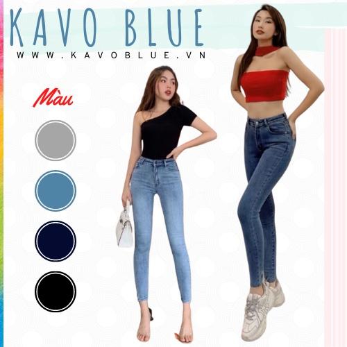 Quần Bò Nữ Skinny Dáng Ôm KAVO BLUE màu Bạc Co Giãn - M52