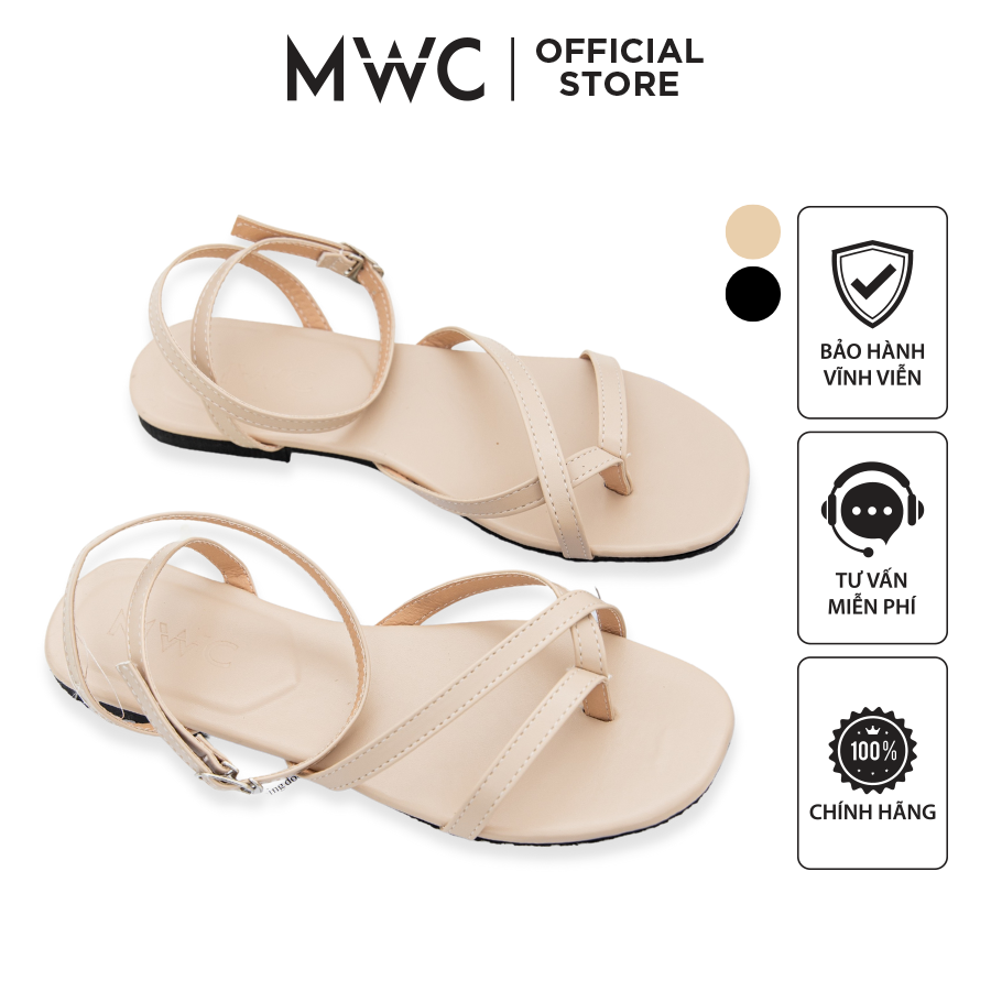 GIÀY SANDAL NỮ THỜI TRANG MWC- SANDAL QUAI DÂY XỎ NGÓN ĐẾ BỆT SIÊU XINH NUSD- 2871