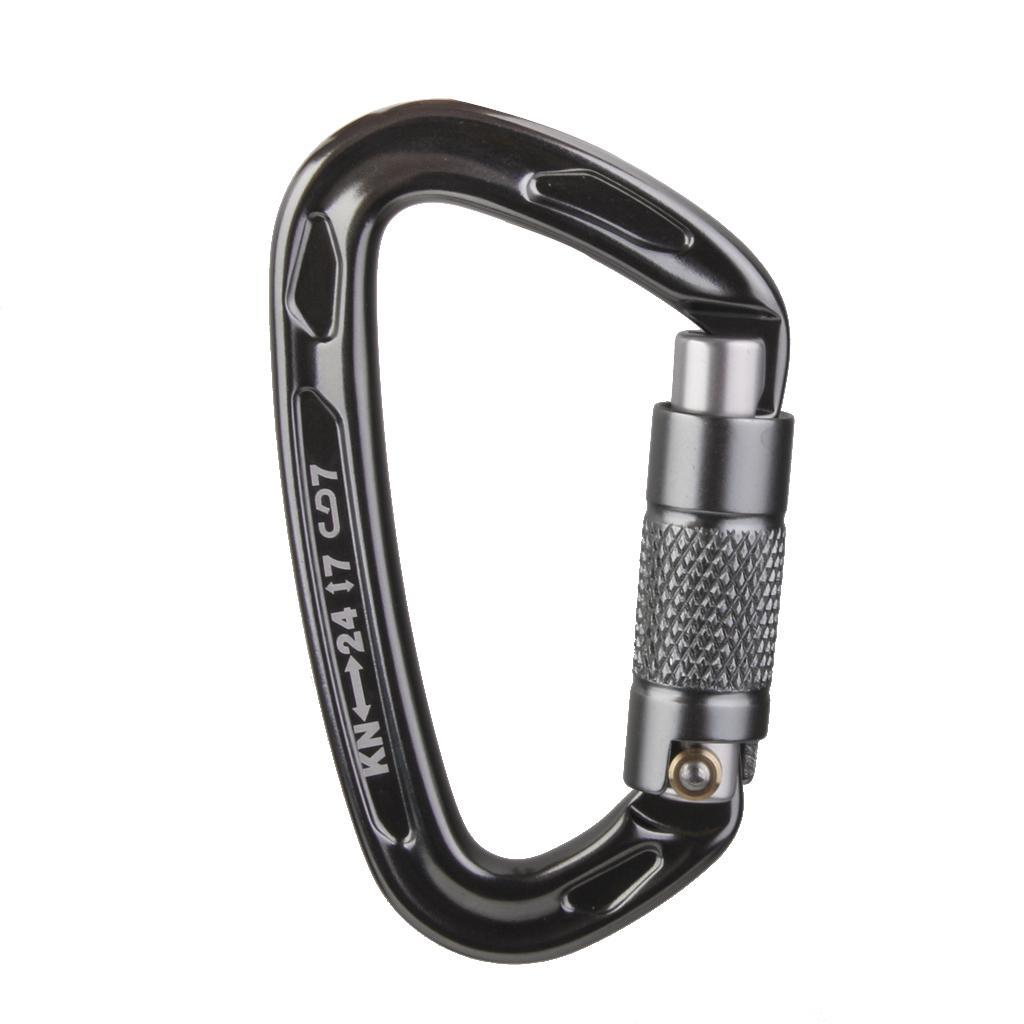 4X Outdoor Safety Carabiner Auto Locking Climbing Rope 24KN Gray