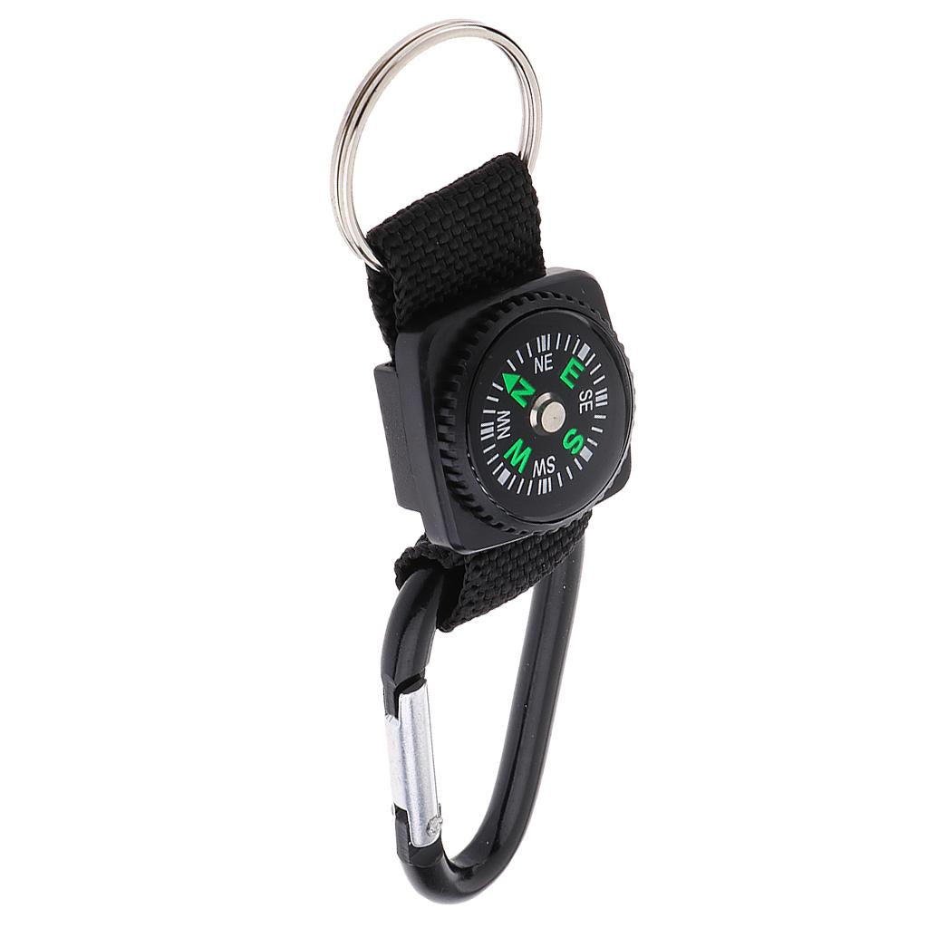 Portable Outdoor Climbing D-Ring Carabiner Hook Compass Key Ring