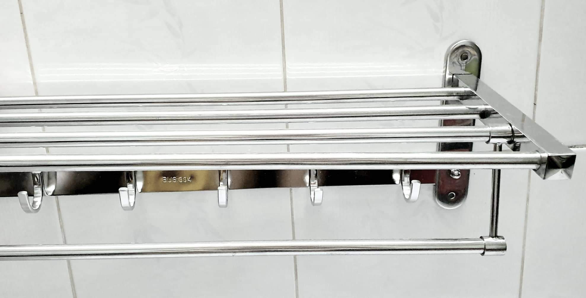 Máng khăn xếp đa năng thanh cố định inox 304