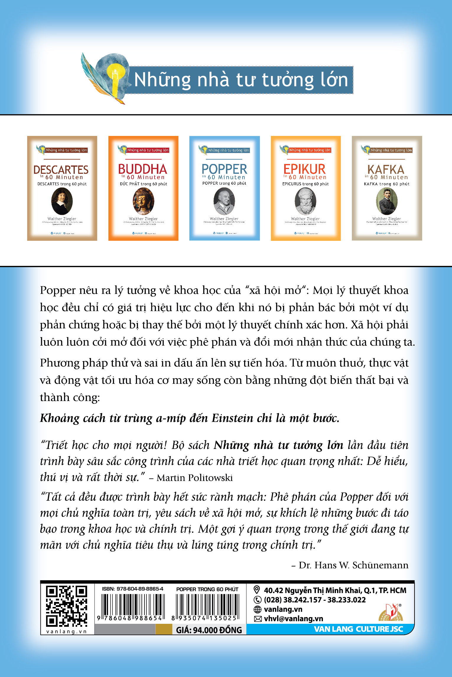 Những Nhà Tư Tưởng Lớn - Popper Trong 60 Phút - Vanlangbooks