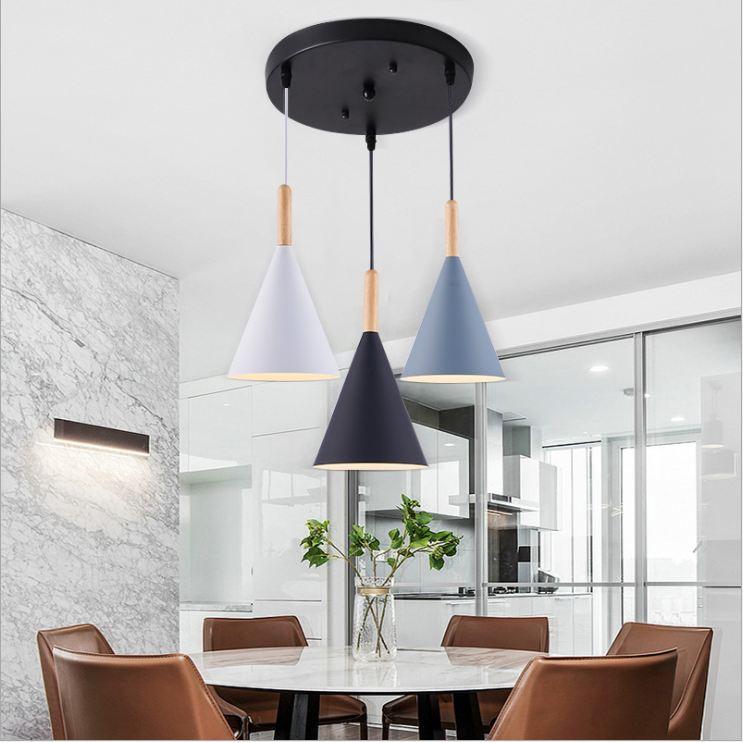 Bộ đèn thả bàn ăn NAUL kiểu dáng hiện đại - kèm bóng LED chuyên dụng và đế ốp trần