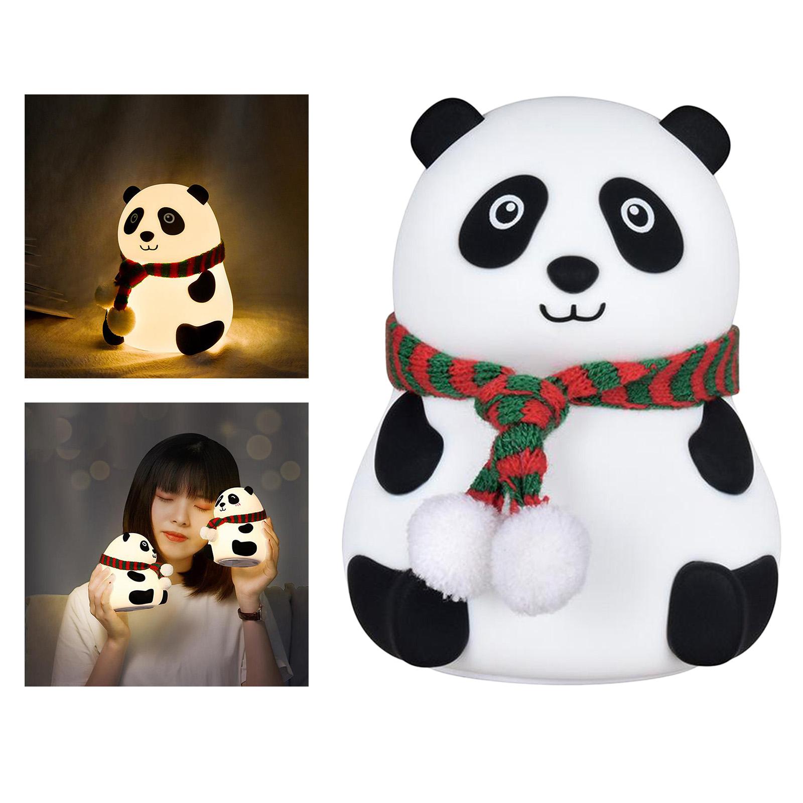 Cute Panda Night Light for Kids,Toddler,Kawaii Animal Lamp,Silicone Nursery Baby Nightlight, Kids Bedroom Decrations,Color Changing,Valentines Gifts