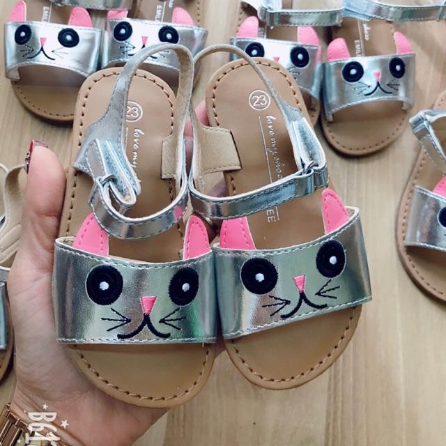 Giày Sandal Mèo Bé Gái Quai Dán Tiện Lợi Size 23-32