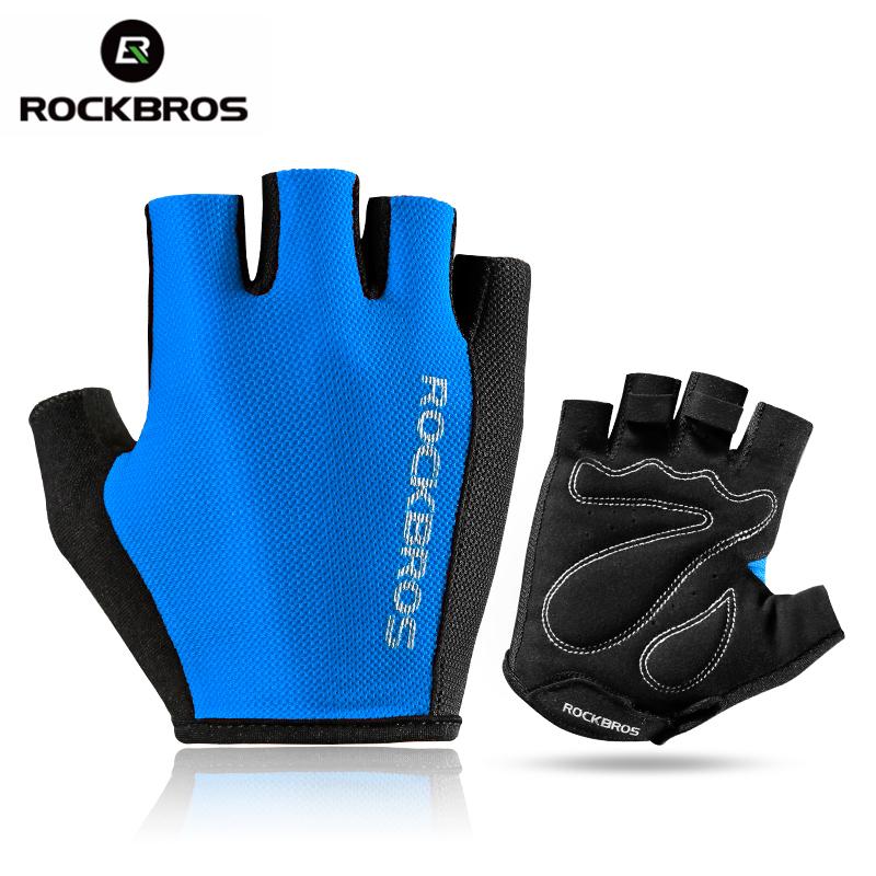 ROCKBROS Xe Đạp Găng Tay Xe Đạp Thể Thao Ngoài Trời Thoáng Khí Găng Tay Xe Đạp Nửa Ngắn Ngón Tay Bọt Biển Găng Tay MTB Unisex 5 Màu