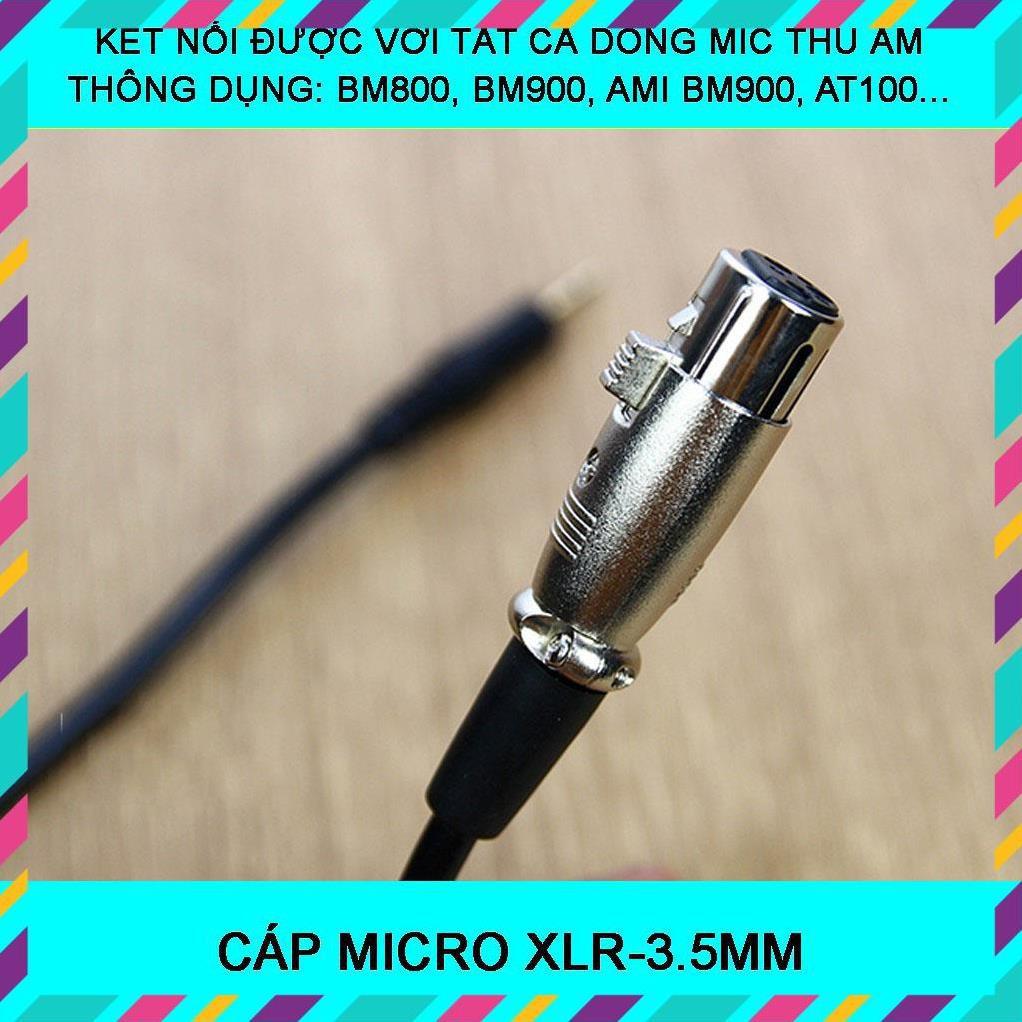 CÁP MICRO XLR-3.5MM  DÂY MIC THU ÂM dành cho BM800, BM900, AMI BM900, ISK AT100, AT350…