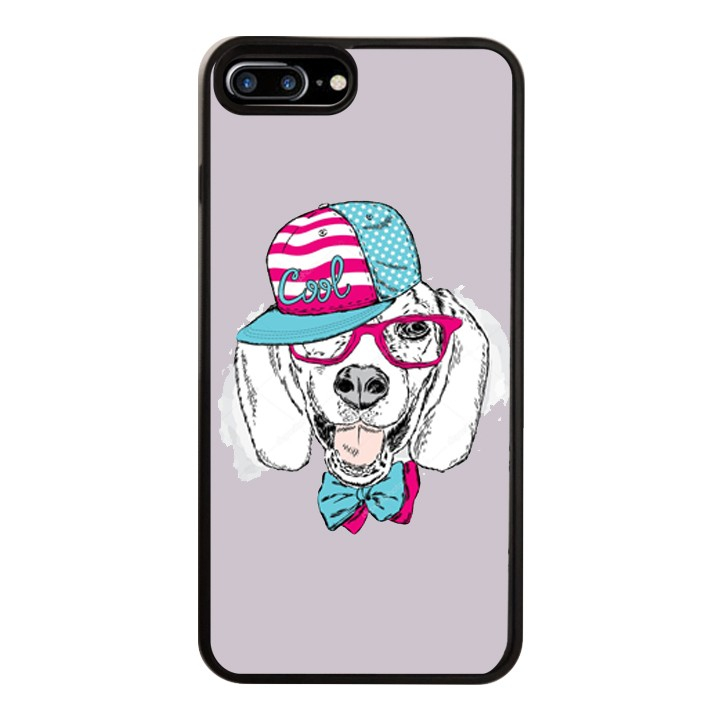 Ốp Lưng Kính Cường Lực Dành Cho Điện Thoại iPhone 7 Plus / 8 Plus Cún Cool