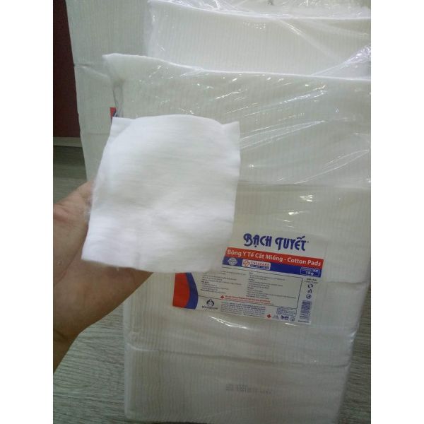 Bông Bạch Tuyết - Bông Y Tế Cắt Miếng 1kg Tặng 2 cây nặn mụn